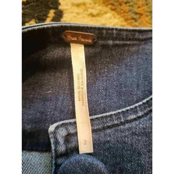 Free People Jumpsuit Women's 2 Blue Denim Sleeveless Button Down Wide Ankle - Picture 4 of 5